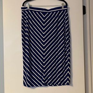 Liz Claiborne XL Blue White Chevron Skirt